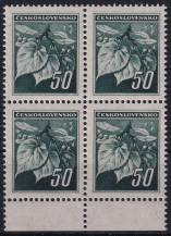 1945, ČSR II, 0374, Výplatní známky: Lipová ratolest  ✶✶ ⊞ o D