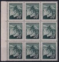 1945, ČSR II, 0374, Výplatní známky: Lipová ratolest  ✶✶ ⊞ o L