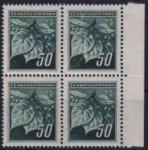 1945, ČSR II, 0374, Výplatní známky: Lipová ratolest  ✶✶ ⊞ o P