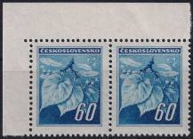 1945, ČSR II, 0375, Výplatní známka: Lipová ratolest ✶✶ ⊟ L H