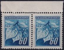 1945, ČSR II, 0375, Výplatní známka: Lipová ratolest ✶✶ ⊟ o H