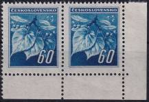 1945, ČSR II, 0375, Výplatní známka: Lipová ratolest ✶✶ ⊟ P D