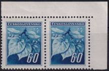 1945, ČSR II, 0375, Výplatní známka: Lipová ratolest ✶✶ ⊟ P H