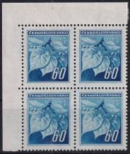 1945, ČSR II, 0375, Výplatní známky: Lipová ratolest  ✶✶ ⊞ L H