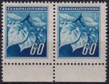 1945, ČSR II, 0375VV, Výplatní známka: Lipová ratolest ✶✶ ⊟ o D