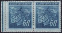 1945, ČSR II, 0376, Výplatní známka: Lipová ratolest ✶✶ ⊟ o L