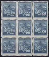 1945, ČSR II, 0376, Výplatní známky: Lipová ratolest  ✶✶ ⊞ 