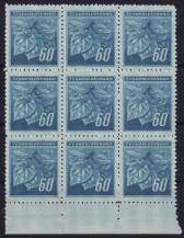 1945, ČSR II, 0376, Výplatní známky: Lipová ratolest  ✶✶ ⊞ o D