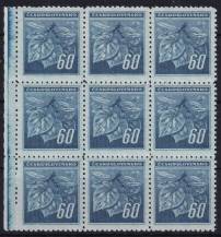 1945, ČSR II, 0376, Výplatní známky: Lipová ratolest  ✶✶ ⊞ o L