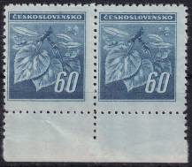 1945, ČSR II, 0376VV, Výplatní známka: Lipová ratolest ✶✶ ⊟ o D