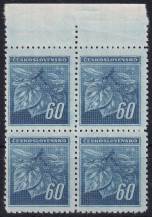 1945, ČSR II, 0376VV, Výplatní známka: Lipová ratolest ✶✶ ⊞ o H