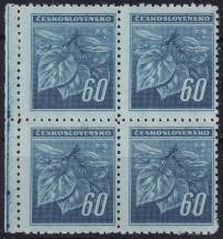 1945, ČSR II, 0376VV, Výplatní známka: Lipová ratolest ✶✶ ⊞ o L