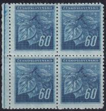 1945, ČSR II, 0376VV, Výplatní známka: Lipová ratolest ✶✶ ⊞ o L