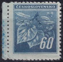 1945, ČSR II, 0376VV, Výplatní známka: Lipová ratolest ✶✶ o L