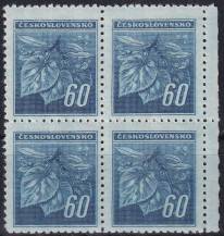 1945, ČSR II, 0376VV, Výplatní známka: Lipová ratolest ✶✶ ⊞ o P