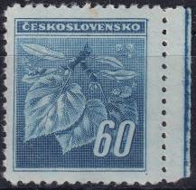 1945, ČSR II, 0376VV, Výplatní známka: Lipová ratolest ✶✶ o P