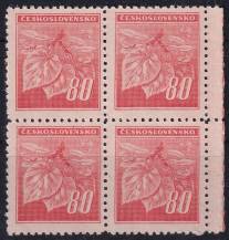 1945, ČSR II, 0377, Výplatní známky: Lipová ratolest  ✶✶ ⊞ o P