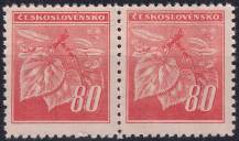 1945, ČSR II, 0377VV, Výplatní známka: Lipová ratolest ✶✶ ⊟