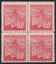 1945, ČSR II, 0377VV, Výplatní známka: Lipová ratolest ✶✶ ⊞