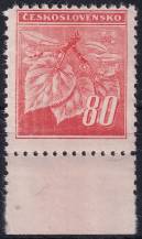 1945, ČSR II, 0377VV, Výplatní známka: Lipová ratolest ✶✶ o D