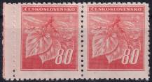 1945, ČSR II, 0377VV, Výplatní známka: Lipová ratolest ✶✶ ⊟ o L