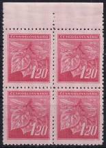 1945, ČSR II, 0378, Výplatní známky: Lipová ratolest  ✶✶ ⊞ o H