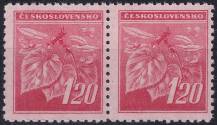 1945, ČSR II, 0378VV, Výplatní známka: Lipová ratolest ✶✶ ⊟