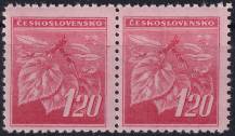 1945, ČSR II, 0378VV, Výplatní známka: Lipová ratolest ✶✶ ⊟