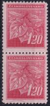 1945, ČSR II, 0378VV, Výplatní známka: Lipová ratolest ✶✶ ⊟