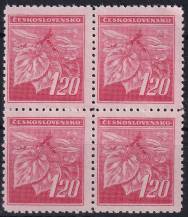 1945, ČSR II, 0378VV, Výplatní známka: Lipová ratolest ✶✶ ⊞