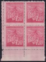 1945, ČSR II, 0378VV, Výplatní známka: Lipová ratolest ✶✶ ⊞ L D