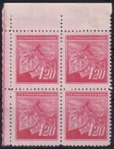 1945, ČSR II, 0378VV, Výplatní známka: Lipová ratolest ✶✶ ⊞ L H