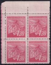 1945, ČSR II, 0378VV, Výplatní známka: Lipová ratolest ✶✶ ⊞ L H