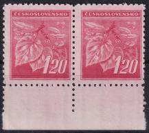 1945, ČSR II, 0378VV, Výplatní známka: Lipová ratolest ✶✶ ⊟ o D