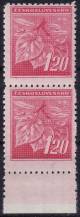 1945, ČSR II, 0378VV, Výplatní známka: Lipová ratolest ✶✶ ⊟ o D