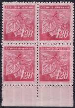 1945, ČSR II, 0378VV, Výplatní známka: Lipová ratolest ✶✶ ⊞ o D