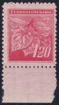 1945, ČSR II, 0378VV, Výplatní známka: Lipová ratolest ✶✶ o D