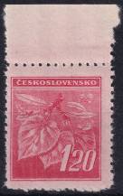 1945, ČSR II, 0378VV, Výplatní známka: Lipová ratolest ✶✶ o H