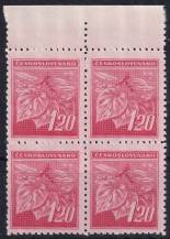 1945, ČSR II, 0378VV, Výplatní známka: Lipová ratolest ✶✶ ⊞ o H