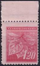 1945, ČSR II, 0378VV, Výplatní známka: Lipová ratolest ✶✶ o H
