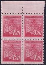 1945, ČSR II, 0378VV, Výplatní známka: Lipová ratolest ✶✶ ⊞ o H