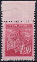 1945, ČSR II, 0378VV, Výplatní známka: Lipová ratolest ✶✶ o H