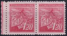 1945, ČSR II, 0378VV, Výplatní známka: Lipová ratolest ✶✶ ⊟ o L