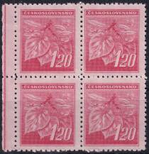 1945, ČSR II, 0378VV, Výplatní známka: Lipová ratolest ✶✶ ⊞ o L