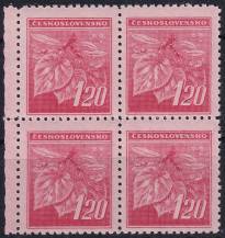 1945, ČSR II, 0378VV, Výplatní známka: Lipová ratolest ✶✶ ⊞ o L