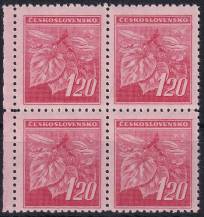 1945, ČSR II, 0378VV, Výplatní známka: Lipová ratolest ✶✶ ⊞ o L