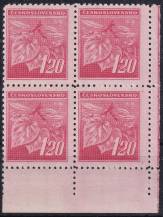 1945, ČSR II, 0378VV, Výplatní známka: Lipová ratolest ✶✶ ⊞ P D