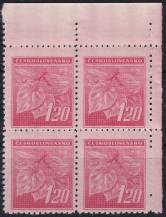 1945, ČSR II, 0378VV, Výplatní známka: Lipová ratolest ✶✶ ⊞ P H