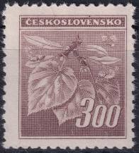 1945, ČSR II, 0379VV, Výplatní známka: Lipová ratolest ✶✶