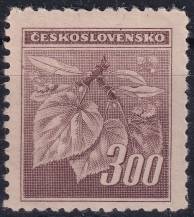 1945, ČSR II, 0379VV, Výplatní známka: Lipová ratolest ✶✶